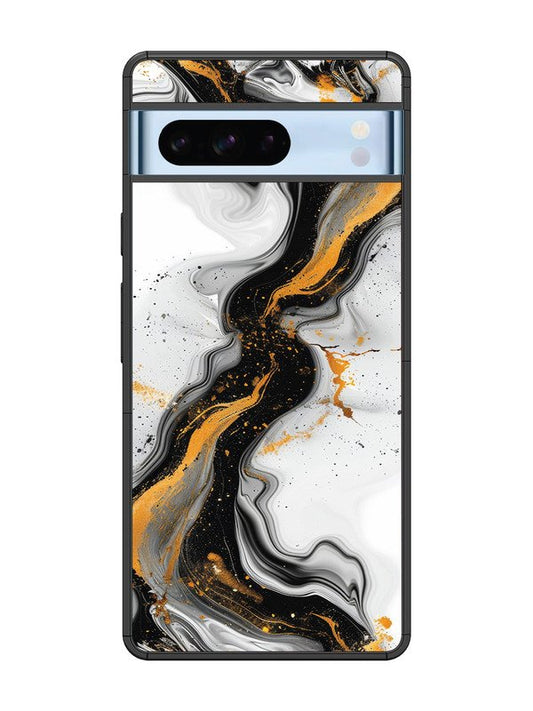 Google Pixel 8 Pro Black And Golden Marble Essence