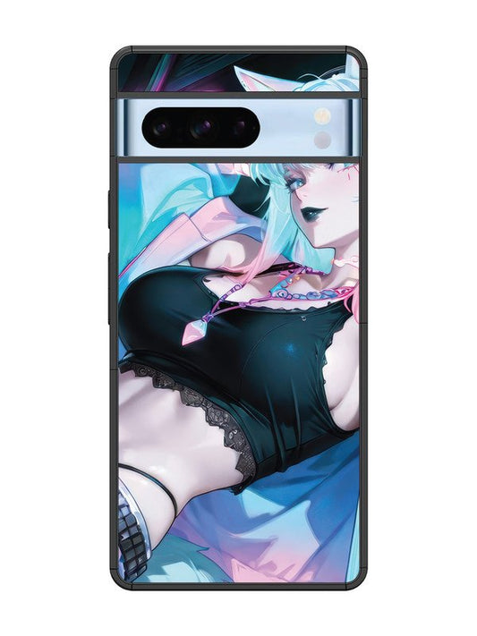 Google Pixel 8 Pro anime girl fox headpohone white Hair