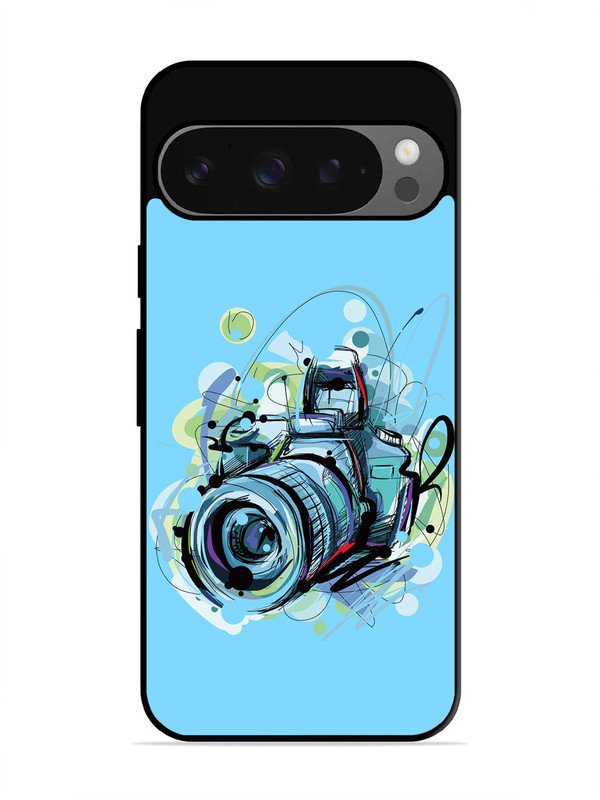 Google Pixel 9 Camera Blue Background