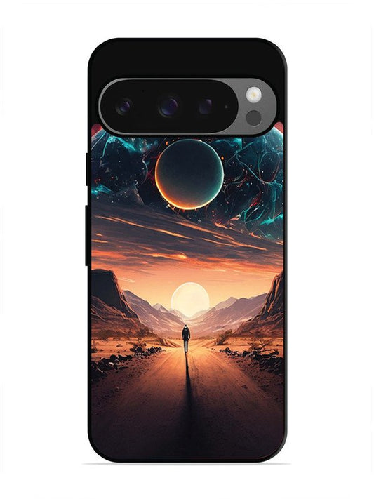Google Pixel 9 Sunset with space scene