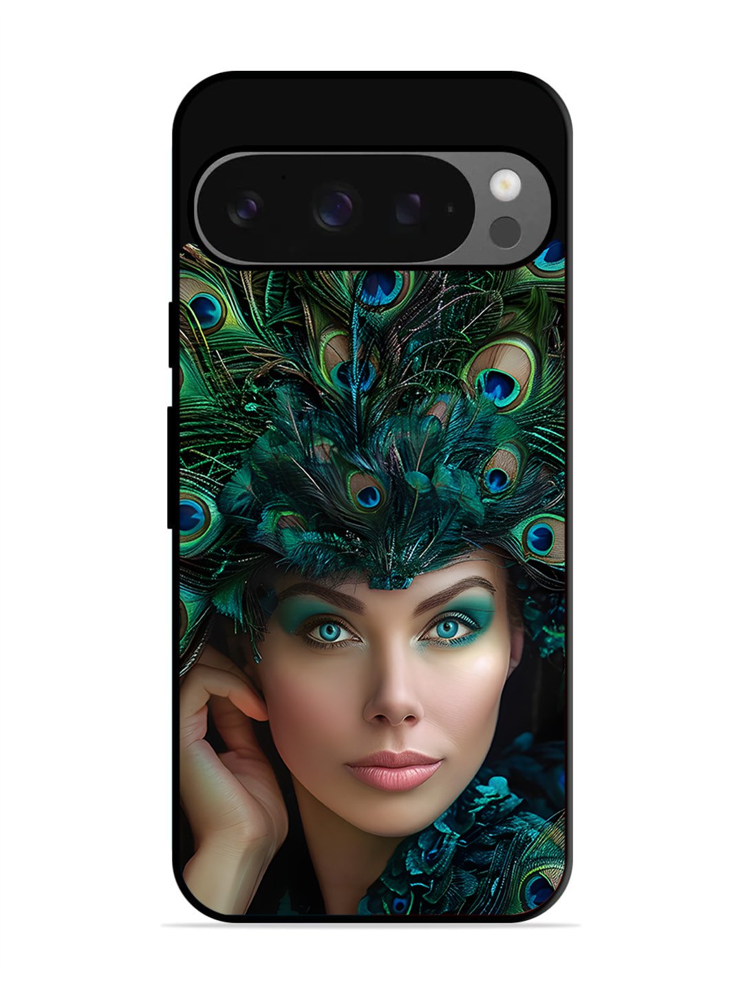Google Pixel 9 Pro Girl with peacock feather Crown