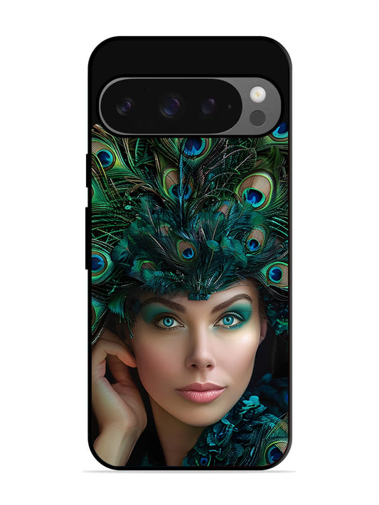 Google Pixel 9 Pro Girl with peacock feather Crown