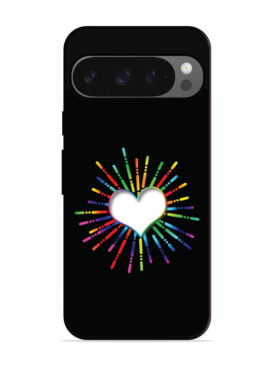 Google Pixel 9 Pro Colourful Heart on Black