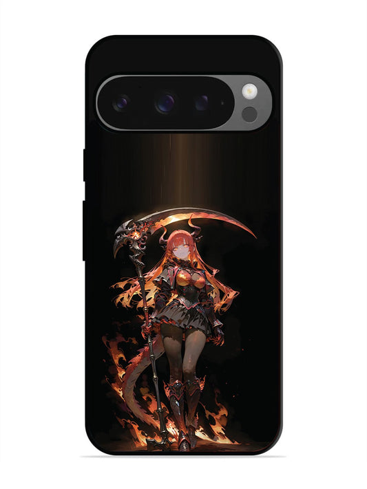 Google Pixel 9 Pro anime-girl-sycthe-red-hair-horn
