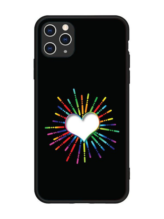 iPhone 11 Pro Max Colourful Heart on Black
