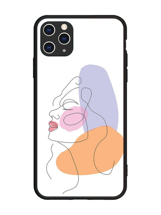 iPhone 11 Pro Max Line Art Girl Face