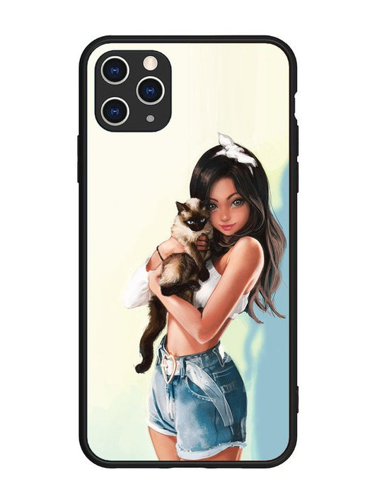 iPhone 11 Pro Max Cute Girl with Cat