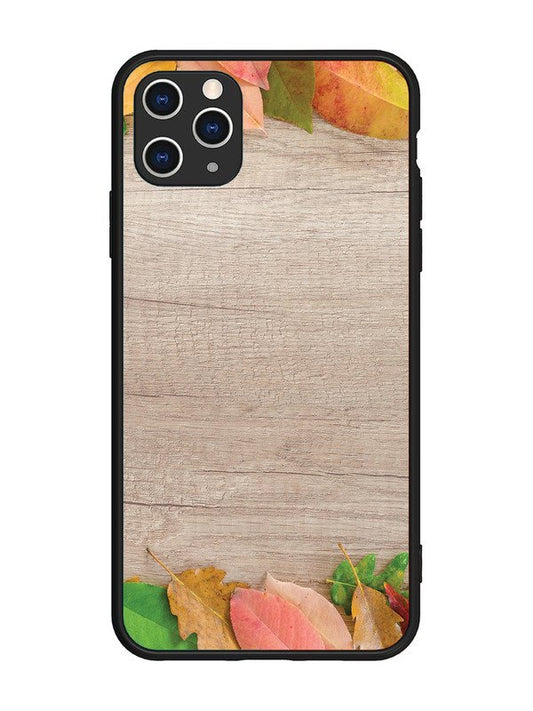 iPhone 11 Pro Max Autumn Leafs On Wooden Table