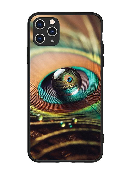 iPhone 11 Pro Max Water Drop On Peacock Feather