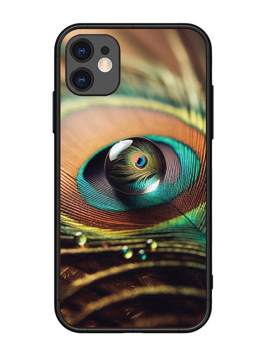 iPhone 11 Water Drop On Peacock Feather