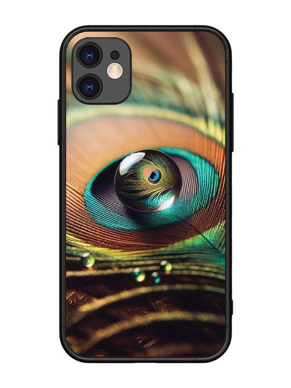 iPhone 11 Water Drop On Peacock Feather