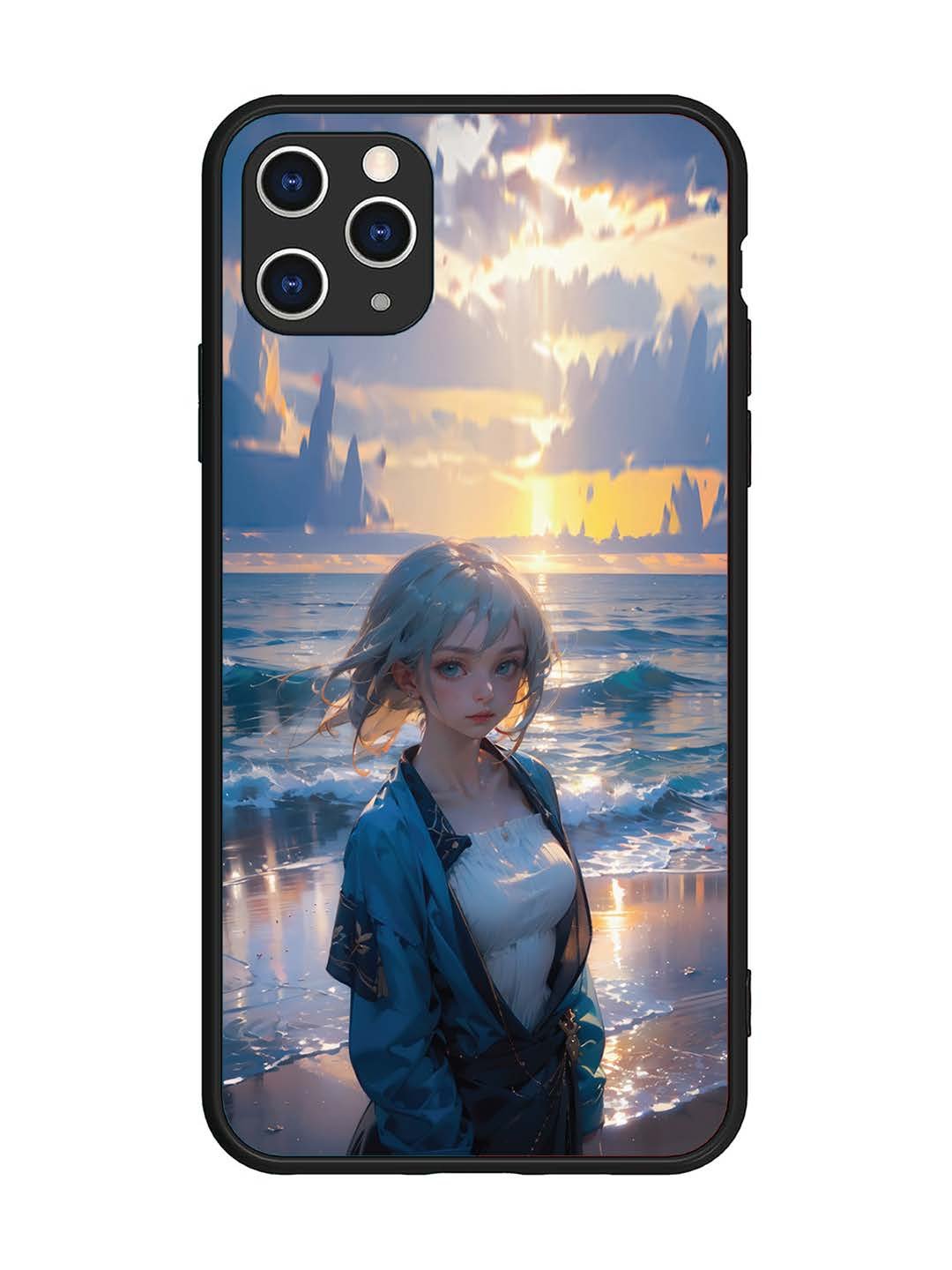 iPhone 11 Pro Max Anime Girl Beach Ocean Waves