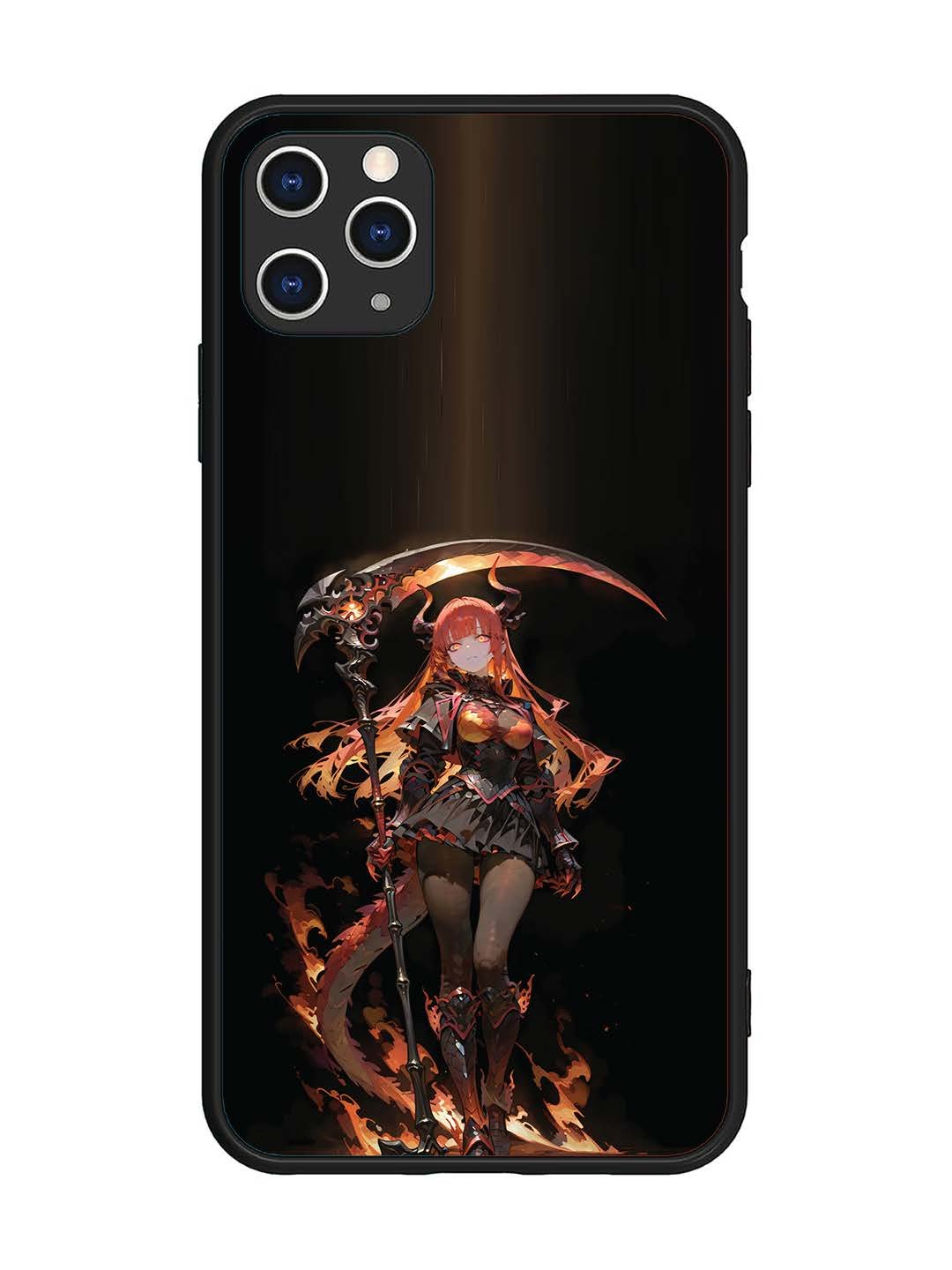 iPhone 11 Pro Max anime-girl-sycthe-red-hair-horn