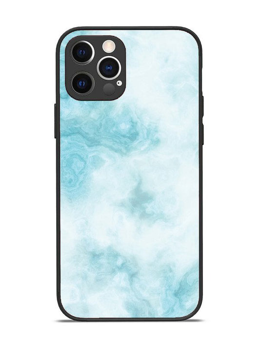 iPhone 12 Pro Light Blue with White Ocean Marble
