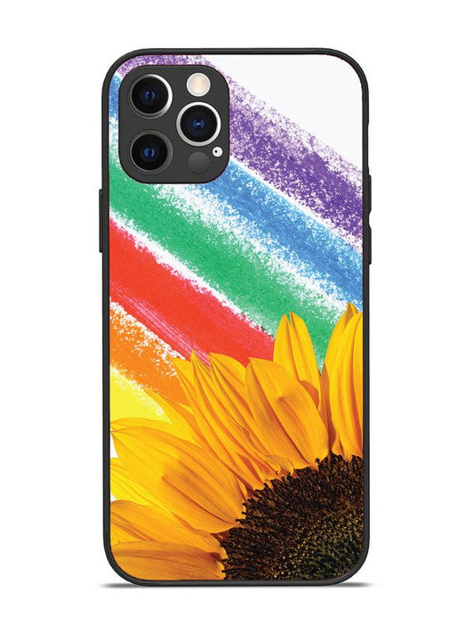 iPhone 12 Pro Sunflower on Colourful Lines