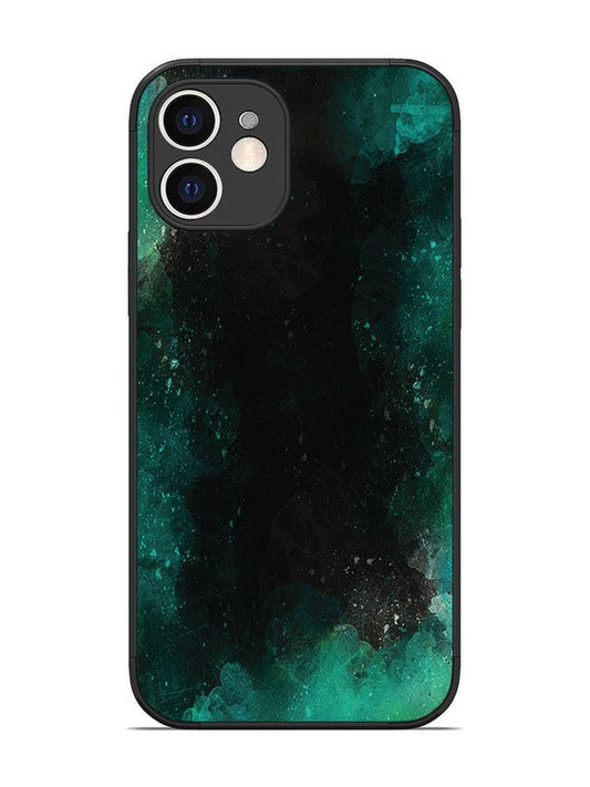 iPhone 12 Dark Black And Green Forest