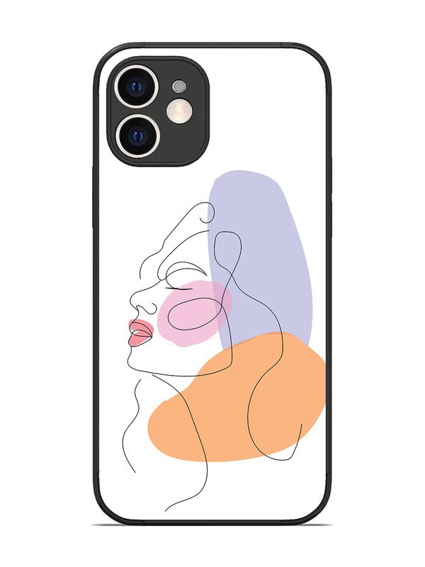 iPhone 12 Line Art Girl Face
