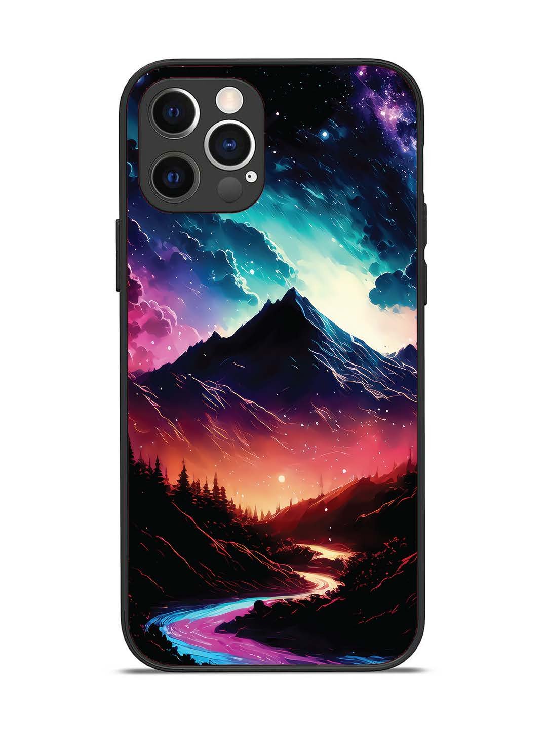 iPhone 12 Pro mountain-valley-Colorful-cloud-at-night