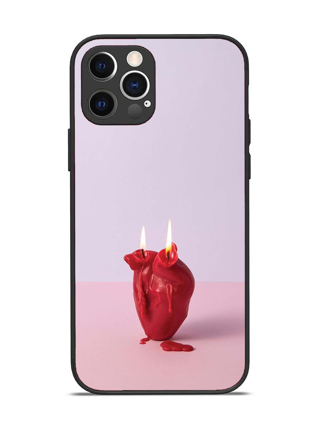 iPhone 12 Pro A Lighted Heart Candle