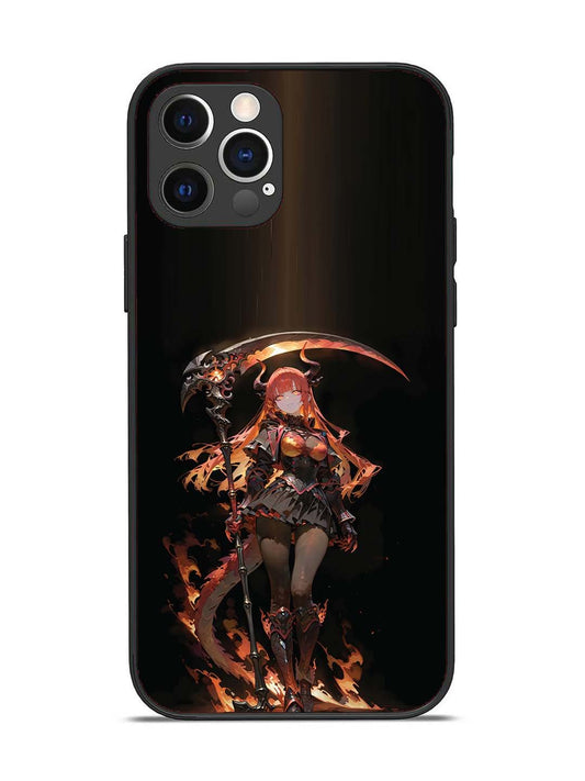 iPhone 12 Pro anime-girl-sycthe-red-hair-horn