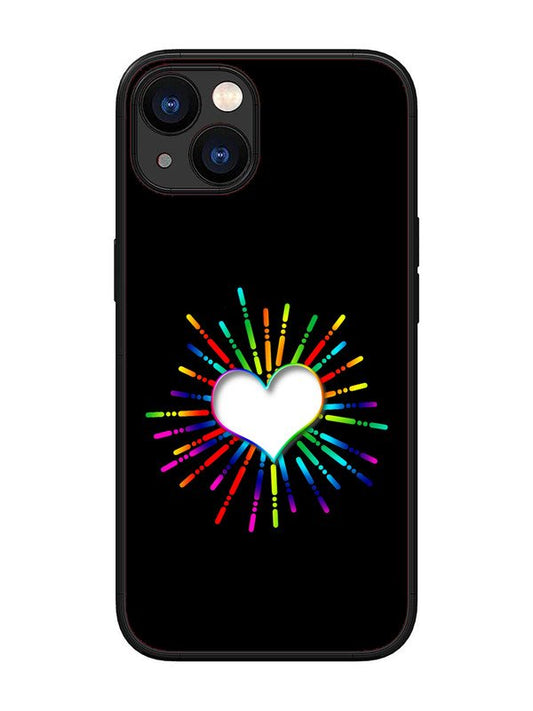 iPhone 13 Colourful Heart on Black