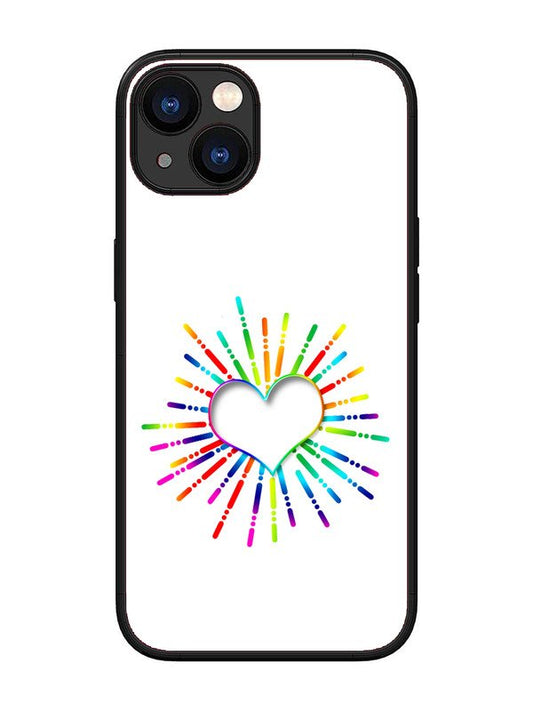 iPhone 13 Colourful Heart on White