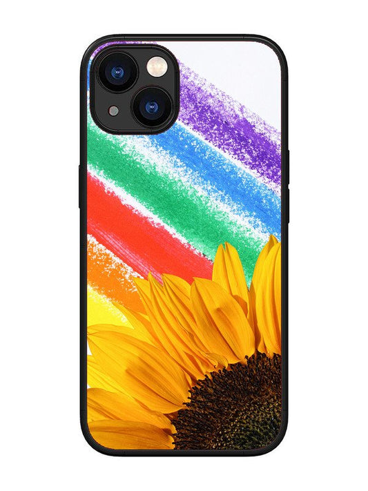 iPhone 13 Sunflower on Colourful Lines