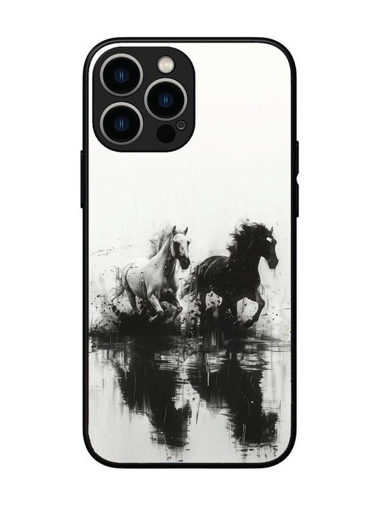 iPhone 13 Pro Max Black & White Horse