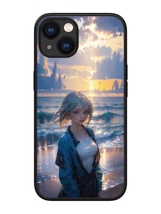 iPhone 13 Anime Girl Beach Ocean Waves