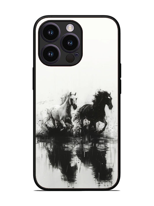 iPhone 14 Pro Black & White Horse