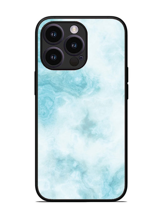 iPhone 14 Pro Light Blue with White Ocean Marble