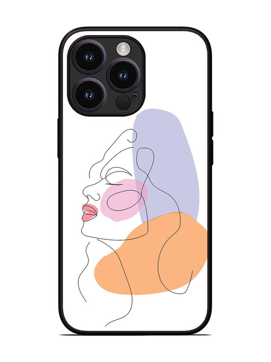 iPhone 13 Pro Line Art Girl Face