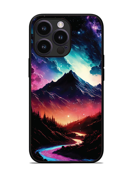 iPhone 14 Pro mountain-valley-Colorful-cloud-at-night