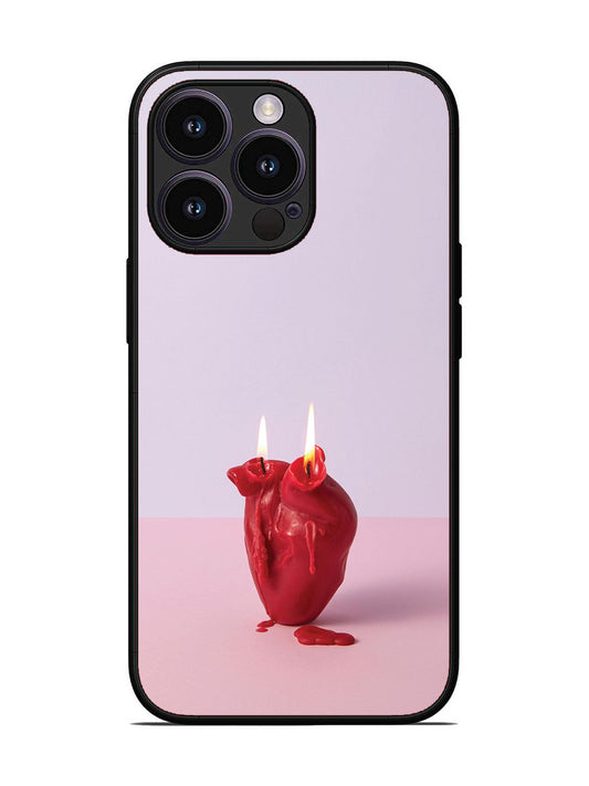 iPhone 13 Pro A Lighted Heart Candle