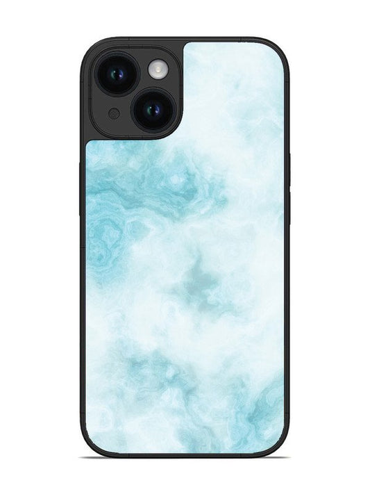 iPhone 14 Light Blue with White Ocean Marble