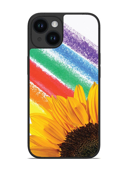 iPhone 14 Sunflower on Colourful Lines