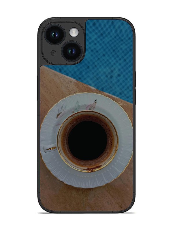 iPhone 14 Black Tea Cup Saucer