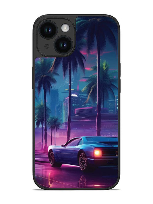 iPhone 15 sunset-sports-car-city-palm-trees