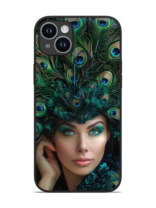 iPhone 14 Plus Girl with peacock feather Crown