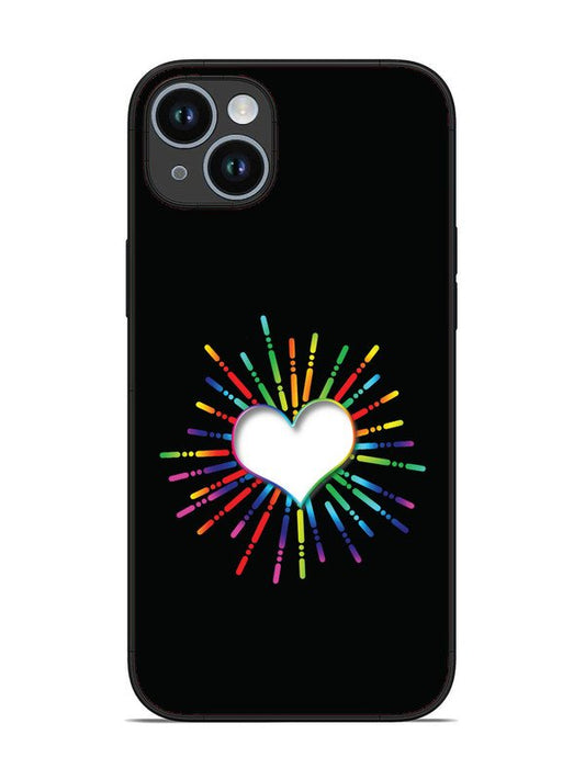 iPhone 14 Plus Colourful Heart on Black