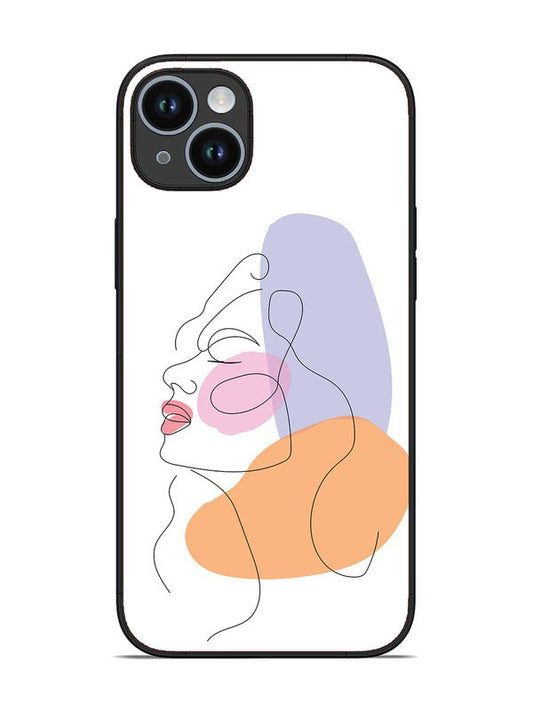 iPhone 14 Plus Line Art Girl Face