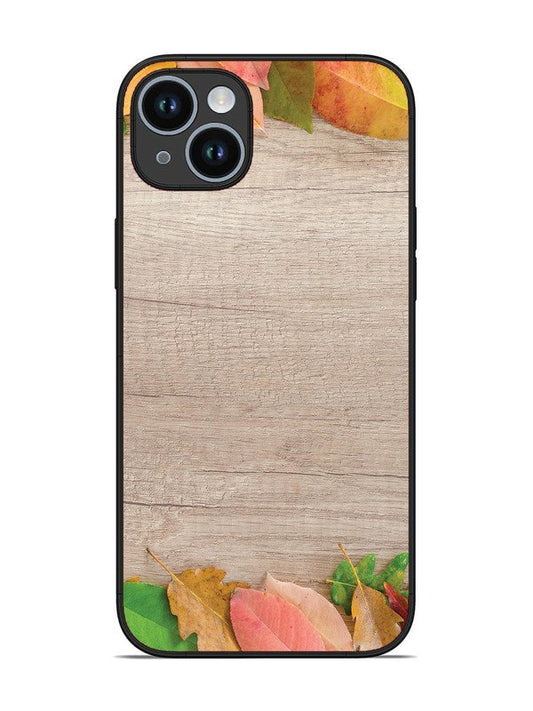 iPhone 14 Plus Autumn Leafs On Wooden Table