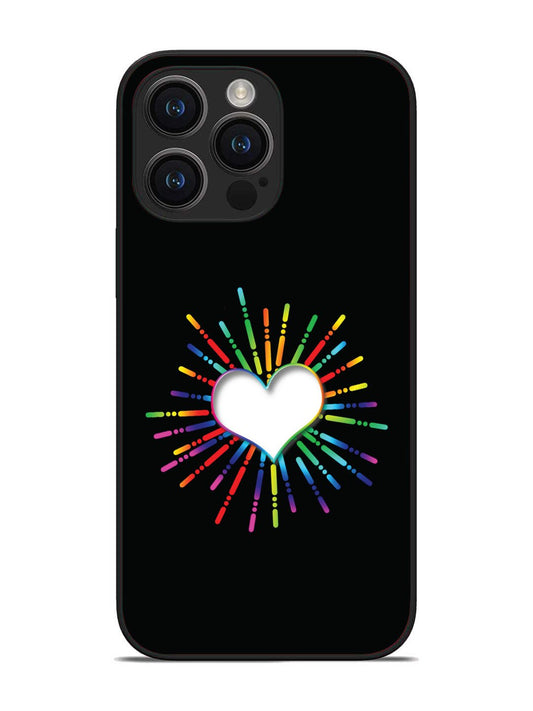 iPhone 14 pro max Colourful Heart on Black