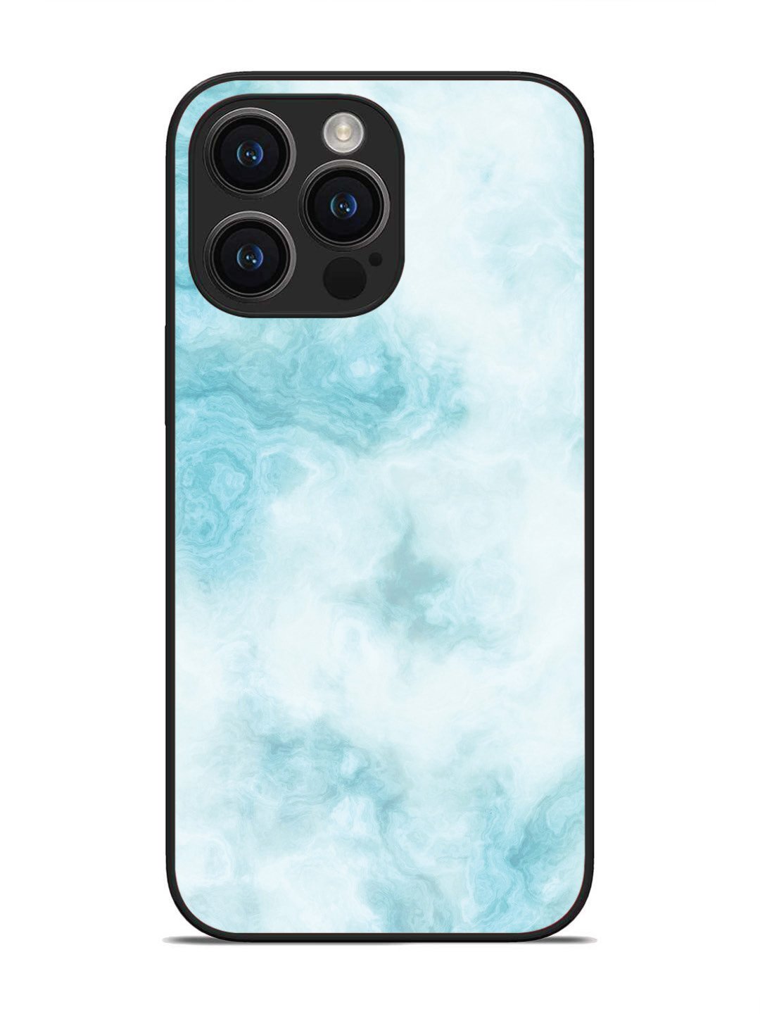 iPhone 14 pro max Light Blue with White Ocean Marble