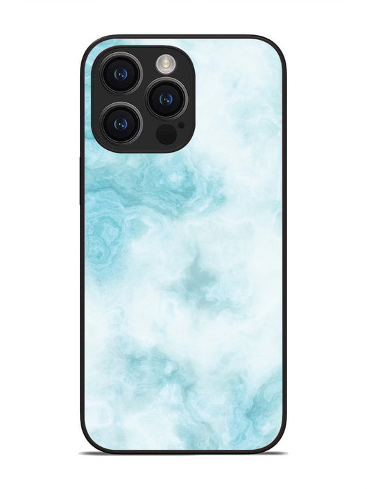 iPhone 14 pro max Light Blue with White Ocean Marble