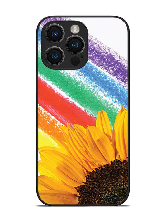 iPhone 14 pro max Sunflower on Colourful Lines