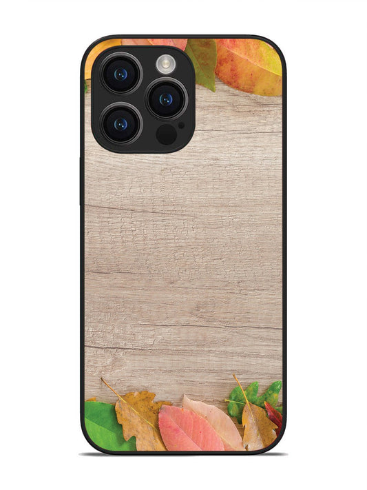 iPhone 14 pro max Autumn Leafs On Wooden Table