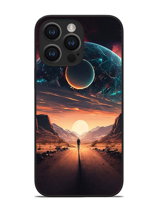 iPhone 14 pro max Sunset with space scene