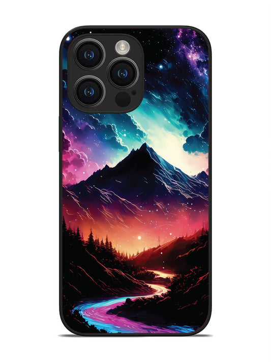 iPhone 14 pro max mountain-valley-Colorful-cloud-at-night