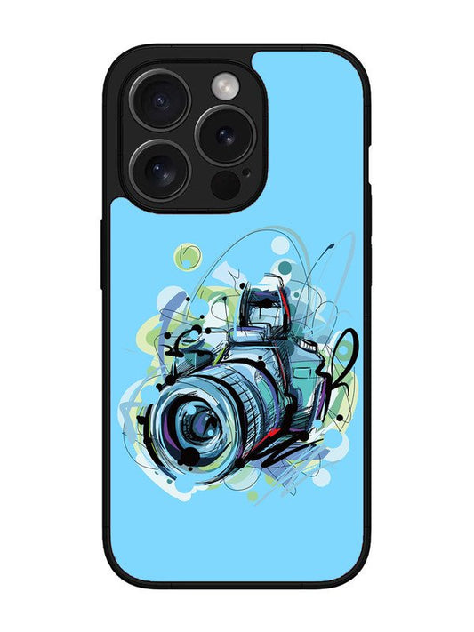 iPhone 15 Pro Camera Blue Background